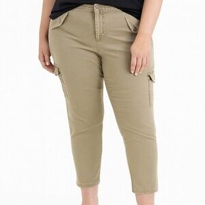 Torrid Olive Green Pants Womens Plus Size 22 Casual Pockets High Rise Cropped